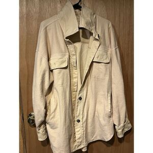 Free People Chamois Ivory Button Down Size Large One Scout (BR)